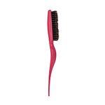 XNHIU 1 Piece Hot Pink Hair Teasing Brush Boar Bristle Hair Brush for Volume Hair Scalp Massage (Pink)