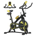 SPORTNOW Indoor Exercise Bike, Stationary Bike, Cycling Machine with Adjustable Seat and Resistance, Heart Rate Sensor, for Home Gym Workout, Yellow