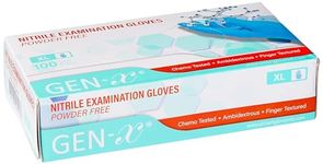 Gen-X Nitrile Gloves (Extra-Large, 100 Count), Strong & Flexible Food Safe Blue Gloves, Non-Sterile, Powder & Latex Free Gloves,Finger Textured Thick Disposable Gloves for Tools, Devices & More