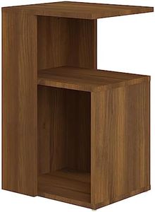 vidaXL Mesa Auxiliar Sala de Estar Salón Sofá Café Mesita Centro Lateral Muebles Mobiliario Habitación Madera Contrachapada Marrón Roble 36x30x56 cm