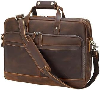 Tiding 17 Inch Leather Briefcase Laptop Messenger Bag for Men Large Office Business Travel Shoulder Bag