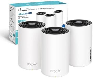 TP-Link Deco XE75 Pro Router Mesh WiFi 6E, AXE5400Mbps Tri-Band, Nuova Banda da 6 GHz, Porta Ethernet da 2,5 Gbps, AI Mesh, Ripetitore WiFi, Access Point, Alexa, 3 Pezzi con Copertura fino a 670㎡