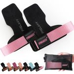 Frelaxy Lifting Wrist Straps Women and Men, Weight Lifting Grips with Cushion Wrist Loop, Double Layer Leather and Storage Pouch, Gym Workout Straps for Deadlift and Powerlifting