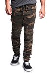 Victorious Zipper Knee Biker Twill Jogger Pants, 882-camo, XX-Large