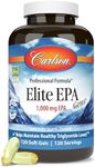 Carlson Labs - Elite EPA Gems 1000 mg. - 120 Softgels Formerly Norwegian EPA Gems Omega-3 Concentrate Fish Oil Concentrate