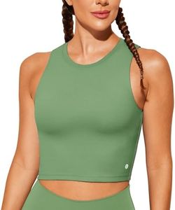 Natural Feelings Sports Bras for Women Removable Padded Yoga Tank Tops Sleeveless Fitness Workout Running Crop Tops, Ins Green, Medium