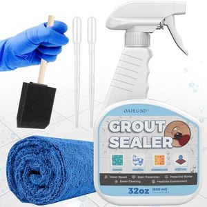 32oz Grout Sealer Spray Complete Kit, Clear Waterproof Sealer for Tile Floor, Shower, Kitchen, Bathroom - 100% Safe Indoor & Outdoor, Ready to Use Grout Stain Sealant Protector for Stone, Marble
