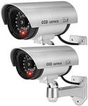 BW 2pcs 1100S Home Outdoor Indoor Dummy Camera Fake Camera Security Surveillance Dummy CCTV Camera Silver