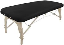 Premium Massage Table Fitted Couch Cover 100% Cotton Without FACE Hole with Ties. Fits All Beds from 24in (60cm) to 30in (76cm) Wide. [Black] (Without Breathe Hole)