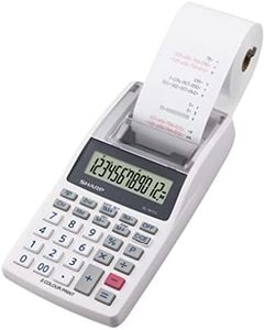 Sharp EL-1611V Handheld Portable Cordless 12 Digit Large LCD Display Two-Color Printing Calculator with Tax Functions, 191 x 99 x 42 mm