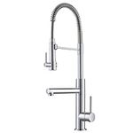 KRAUS KPF-1603CH Artec Pro 2-Function Commercial Style Pre-Rinse Kitchen Faucet with Pull-Down Spring Spout and Pot Filler, 24 3/4 inch, Chrome