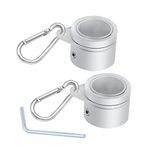 Anxingo 2Pcs Aluminum Alloy Flagpole Rotating Mounting Rings 360 Degree Anti-wrap Clips Grommet Fasteners with Carabiner for 1 Inch Diameter Flag Post