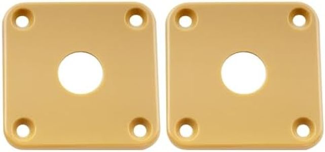 Musiclily Pro Plastic Curved Jack Plate Square Jackplates Compatible with USA Les Paul Epiphone Les Paul Guitar, Brown Cream(Set of 2)