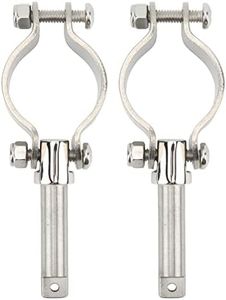 Clamp On Oar Locks 316 Stainless Steel 1 Pair Oar Lock Socket Side Mount 1 3/8in to 1 3/4in Inner Diameter Clamp On Row Lock Brackets Boat Accessory