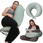 DancesCat Versatile Plus Size Breastfeeding Pillows, Adjustable Breast Feeding Pillow, XXL Nursing Pillow, Baby Feeding Pillow, Maternity Pillow for Side Sleeping with Upgraded Velvet Removable Cover