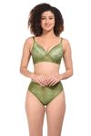 SGC SWEDEN Women's Full Coverage Cotton Blend Padded Bra and Panty Set | Honeymoon Valentine Dress Sexy Lingerie/Bikni Set | Innerwear Lingerie Set (Set of 1) (40B, Green)