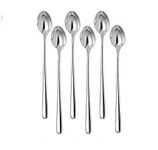 NEERAK Long Handle Iced Tea Spoon, Coffee Spoon, Ice Cream Spoon for Tall Glasses, Stainless Steel Cocktail Stirring Spoons, Soda Spoons, Extra Long Spoon, Milkshake Spoon (Pack of 6)