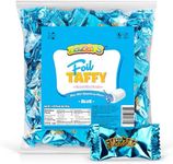 Blue Foils Chewy Taffy Candy, 1-Pound Bag of Blue Color Themed Kosher Candies Individually Wrapped Raspberry Fruit-Flavored Taffies (NET WT 454g, About 112 Pieces)