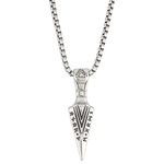 CREATCABIN Mens Arrow Necklace Arrowhead 304 Stainless Steel Viking Spear Pendant with Steel Wheat Chain Vintage Nordic Odin Amulet Pendant for Men Women Christmas Halloween