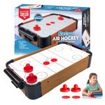 Tradeopia Wooden Mini Air Hockey Portable Tabletop Arcade Style Hockey Game with Motor, Electric Fan, 2 Strikers, 2 Pucks for Hockey Fans, Boys & Girls
