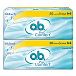 O.b. ProComfort Tampons For Average Flow For Periods Combo Pack, 40 pieces (2 x 20 Tampons)