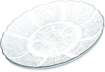 Carlisle FoodService Products Petal Mist Plastic Petal Plate, Glass Plates for Restaurants, Hospitals, 7.5 Inches, Clear, (Pack of 36)