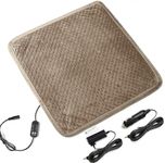 STONECREST Heated Seat Cushion Pad, Breathable Comfort Universal Seat Covers, Seat Protectors (Velvet, 12V-Camel)