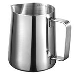 Espresso Milk Frothing Pitchers 12oz/350ml Milk Frother Pitcher 304 Stainless Steel Barista Milk Steaming Jug Cup for Making Coffee Cappuccino Latte Art