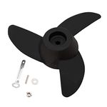 U-BCOO propellers Electric outboard Motor Prop for 55lb, 62lb, 86lb Trolling Motors mount Accessories/boat,3-blades (black)