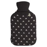 UMOI Hot-Water Bottle 2 litres with Knitted Cosy Removable Cover Star Pattern - New Model (Grey Star)