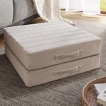 Codi High Density Foam Floor Pillow 2 Sets, Large Meditation Cushions Seating for Adults and Yoga Sitting, Washable Thick Couch Cushion with Soft Tufted Covers - 22 inch Ivory