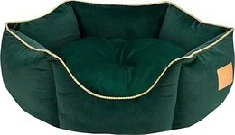 Pet Smile Super Soft Reversible Bed for Indoor Cats, Dog Bed for Puppy and Kitty Round Bed, Sofa Basket for a Dog & Cat | Pet Bed With Pillow (XL, Green)