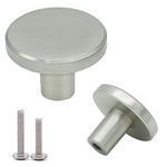 Vandicka 4 Pcs Silver Cabinet Door Knobs & Drawer Pulls – Small Round Knobs and Handles Brushed Nickel for Kitchen Cupboard Dresser Wardrobe, 28 * 20 mm