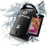 Earth Pak -Waterproof Dry Bag - Roll Top Dry Sack Keeps Gear Dry for Boating, Hiking, Camping and Fishing with Waterproof Phone Case (Black, 40L)