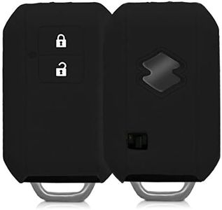 kwmobile Key Cover Compatible with Suzuki 2 Button Car Key Keyless Go - Soft Silicone Car Key Fob Holder Protector Case - Black