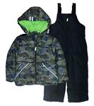 OshKosh B'Gosh Boys Ski Jacket and Snowbib Snowsuit Set, Camo Print/Wharf Grey, 4