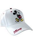 Disney Classic Mickey Mouse Adult Hat Baseball Cap, White & Red