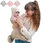 Tyuodna Hooded Baby Towel,Hands Free Baby Bath Towel,Cotton Soft & Absorbent Baby Towels Newborn,Apron Towel,Personalised Gifts Baby for Boy and Girl (Khaki)