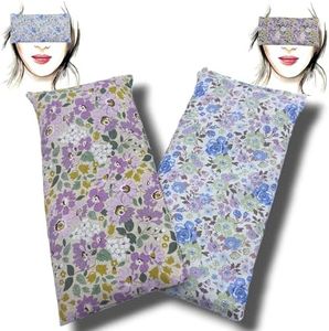 Cuscini per gli occhi "Pack 2 - Fiori" | Semi di lavanda e riso | Yoga, Meditazione, rilassamento, riposo oculare...