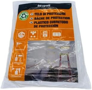 Nespoli Plástico Cubretodo Reciclado, Resistencia Media, 4x5 m, 20 m², para Todo Tipo de Trabajos de Bricolaje, Duradera, Protección al Polvo, Suciedad, Obras Pintura, Uso en Interiores y Exteriores