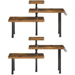 IBUYKE Countertop Organizer, Corner Shelf, 3-Tier Spice Rack, Adjustable Pieces, 4 Side Hooks, Set of 2, Space Saving for Kitchen, Bathroom, Counter, Cabinet, Plant, Tea Cups, Rustic Brown TLJ003H-2