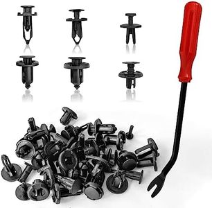 120pcs Retainer Clips Push Type Fasteners 6.8mm 8mm 9mm 10mm - Expansion Screws Replacement Kit with Remover Tool Bumper Push Rivet Clips Compatible with GMC Ford Toyota Honda Chrysler Acura