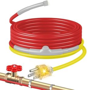 55 FT Heat Tape for Water Pipes, YeloDeer Electric Heating Cable with Thermostat for Metal and Plastic Home Pipes, Energy-Saving & Easy Installation Heated Trace ETL Listed, 120V 7W/FT
