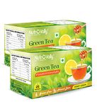 Nutrovally Green Tea Honey Lemon 50 Pcs Tea Bags With Immunity Booster And Natural Vitamins, Slim, Digestion, Skin Glow Premium Green Leaves 2 X 25 Teabag - 150 Gm