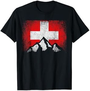 Drapeau suisse Suisse Montagne Ski Pays Hiver T-Shirt