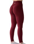 AUROLA Workout Leggings for Women Seamless Scrunch Tights Tummy Control Gym Fitness Girl Sport Active Yoga Pants, Sun Dried Tomato, X-Large