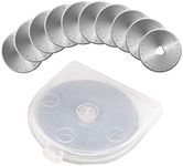 WADEO Rotary Cutter Blades 45 mm x 10 Pack, Highly Sharp SKS-7 Rotary Cutter Blades, Compatible with Olfa, Fiskars, Suits Cutting Mat Quilting Accessories and Craft Supplies