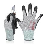 DEX FIT Level 2 Cut Resistant Gloves CR533 - Firm Non-Slip Grip; Thin & Lightweight; Durable & Foam Coated; Soft & 3D-Comfort Fit; Washable; Grey 8 (M) 1 Pair