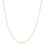 Kooljewelry 14k Yellow Gold 0.6 mm Diamond-cut Cable Chain Necklace (16, 18, 20, 22, 24 or 30 inch)