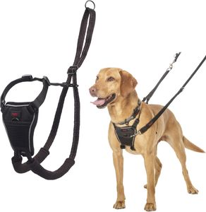 HALTI No Pull Dog Harness, Medium – Black Adjustable Training Harness